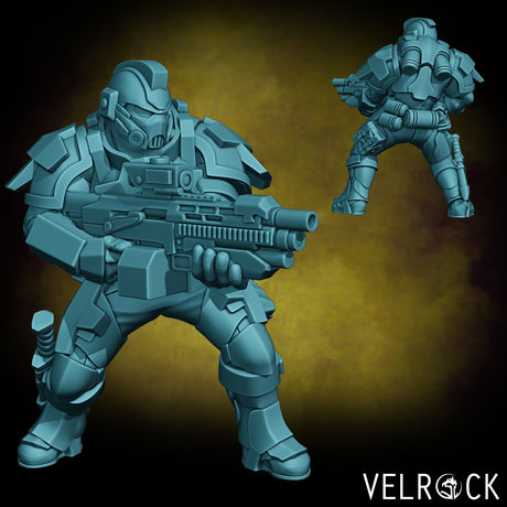 Sci Fi Heavy Marines Miniature | C - Tabletop RPG & D&D miniature. Perfect for wargaming & collectors