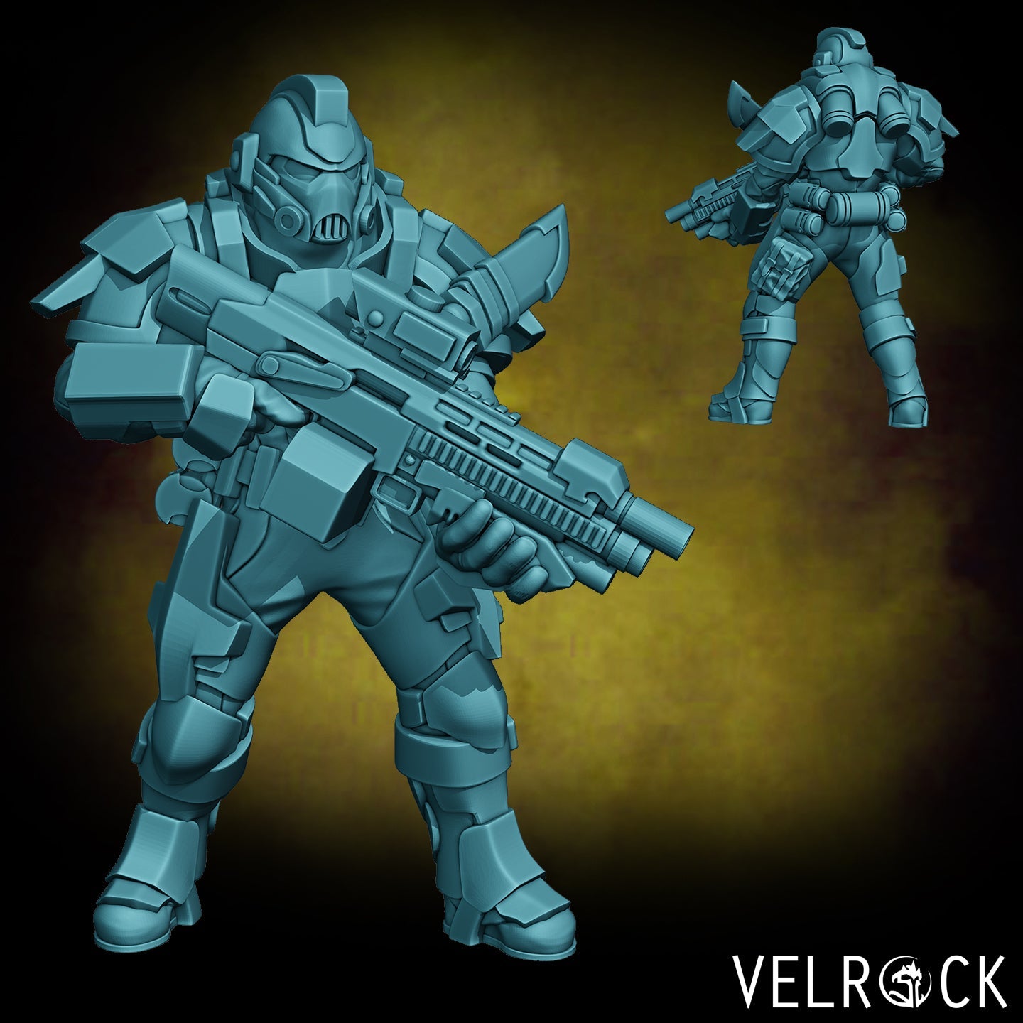 Sci Fi Heavy Marines Miniature - E - 28mm