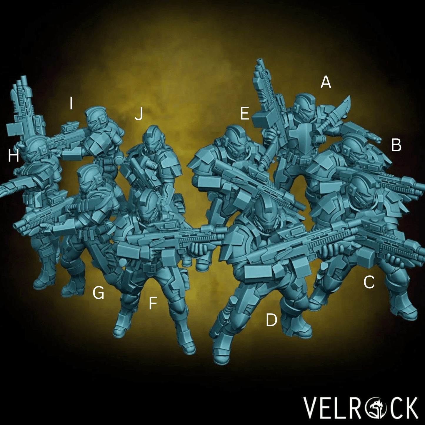 Sci Fi Heavy Marines Miniature - Full Set All Models - 28mm