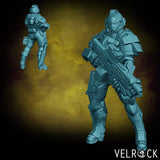 Sci Fi Heavy Marines Miniature | J - Tabletop RPG & D&D miniature. Perfect for wargaming & collectors