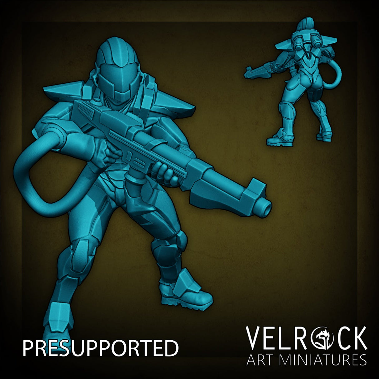 Sci fi high Elf stealth squad Miniature | A - Tabletop RPG & D&D miniature. Perfect for wargaming & collectors