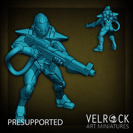 Sci fi high Elf stealth squad Miniature | A - Tabletop RPG & D&D miniature. Perfect for wargaming & collectors