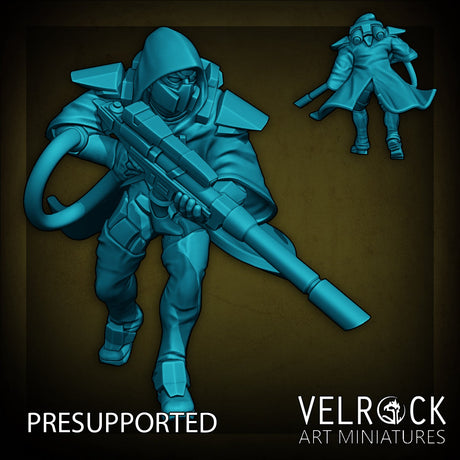 Sci fi high Elf stealth squad Miniature | B - Tabletop RPG & D&D miniature. Perfect for wargaming & collectors