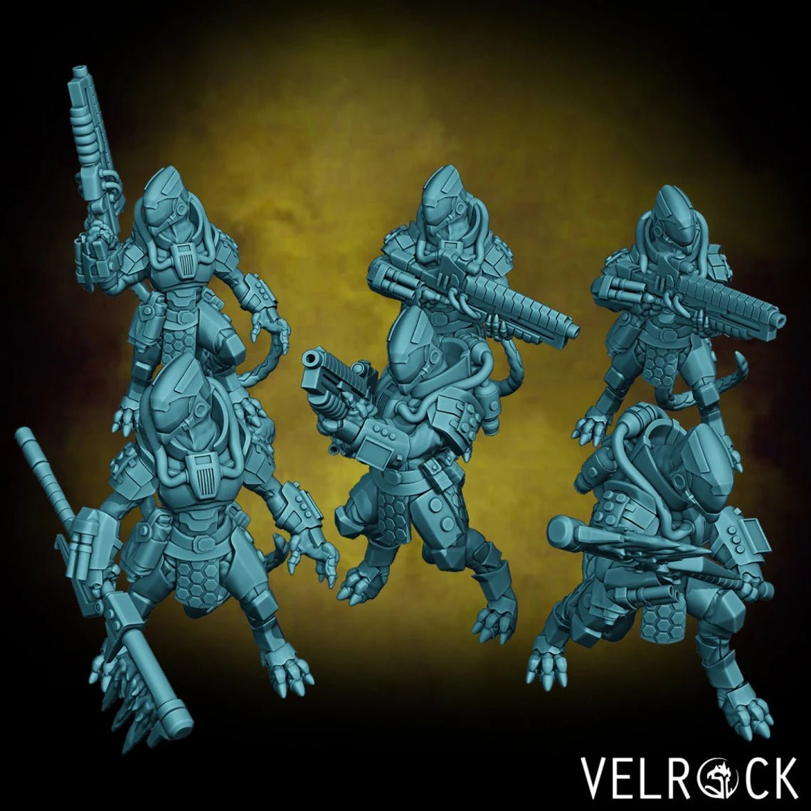 Sci Fi Lizardmen Miniature | 32mm - Tabletop RPG & D&D miniature. Perfect for wargaming & collectors