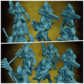 Sci Fi Lizardmen Miniature | 32mm - Tabletop RPG & D&D miniature. Perfect for wargaming & collectors