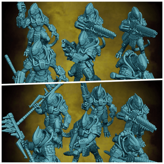 Sci Fi Lizardmen Miniature - 32mm - 
