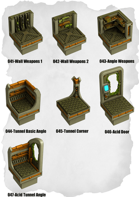 Sci Fi Tiles Armory & Tunnel Expansion (IS 041 to IS 047) - Set of 7 - 