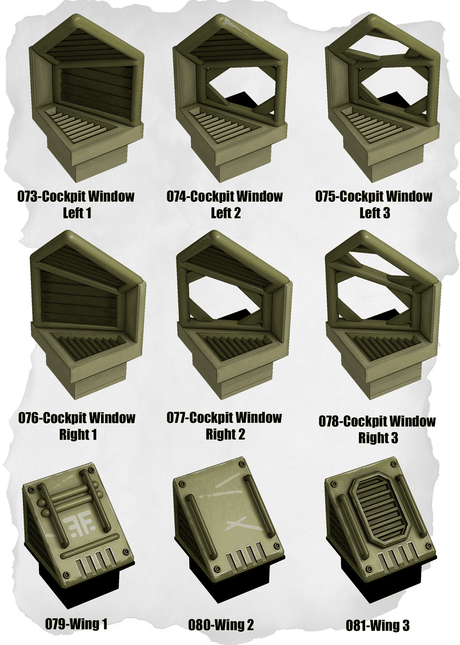 Sci Fi Tiles Cockpit Window & Flight Deck Expansion (IS 073 to IS 081) - Set of 9 - 