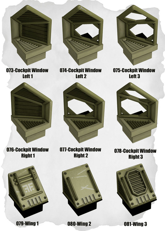 Sci Fi Tiles Cockpit Window & Flight Deck Expansion (IS 073 to IS 081) - Set of 9 - 