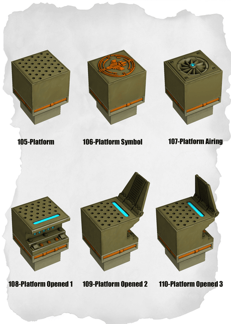 Sci Fi Tiles Platform & Symbols Pack (IS 105 to IS 110) - Set of 6 - 