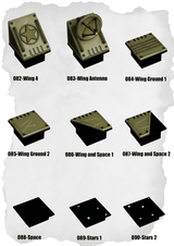 Sci Fi Tiles Wing & Asteroid Space Pack (IS 082 to IS 090) - Set of 9 - 