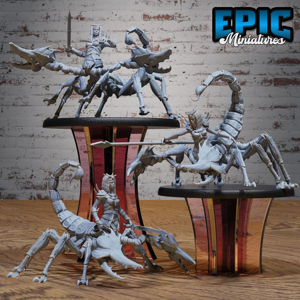 Scorpion Centaur Lady Miniature | Set of 3 - Tabletop RPG & D&D miniature. Perfect for wargaming & collectors