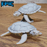 Sea Turtle Miniature | Full Set All Models - Tabletop RPG & D&D miniature. Perfect for wargaming & collectors