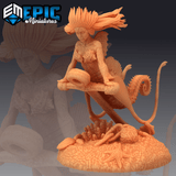 Seahorse Mermaid Miniature | B - Tabletop RPG & D&D miniature. Perfect for wargaming & collectors