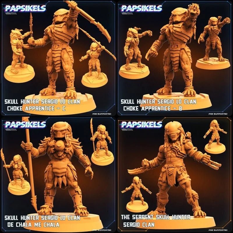 Sergio Skull Hunter Miniature - Set of 4 - 32mm