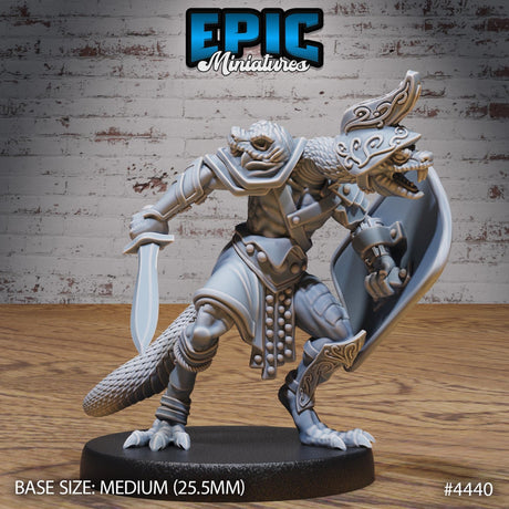 Serpent Folk Warrior Miniature | 4440 - Tabletop RPG & D&D miniature. Perfect for wargaming & collectors