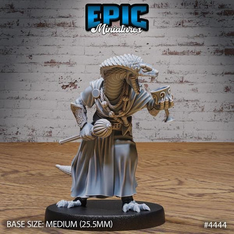 Serpent Mage, Rogue, Wizard Miniature | 4444 - Tabletop RPG & D&D miniature. Perfect for wargaming & collectors