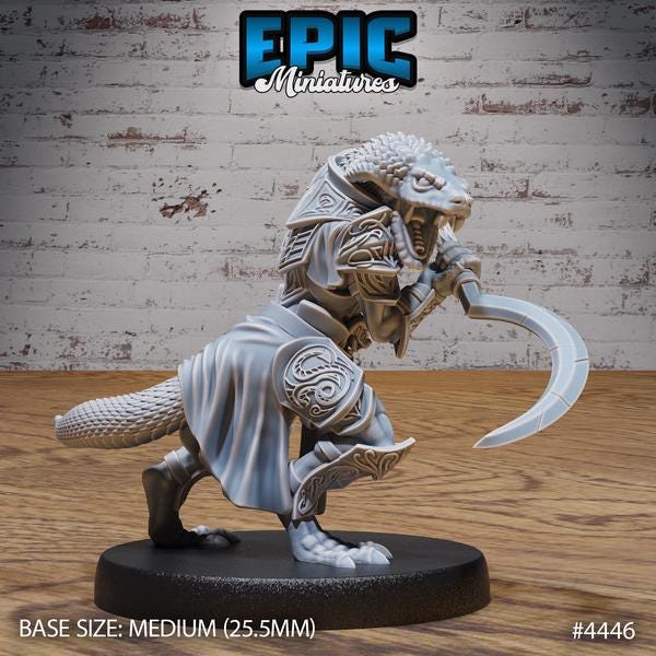 Serpent Mage, Rogue, Wizard Miniature - 4446 - 32mm