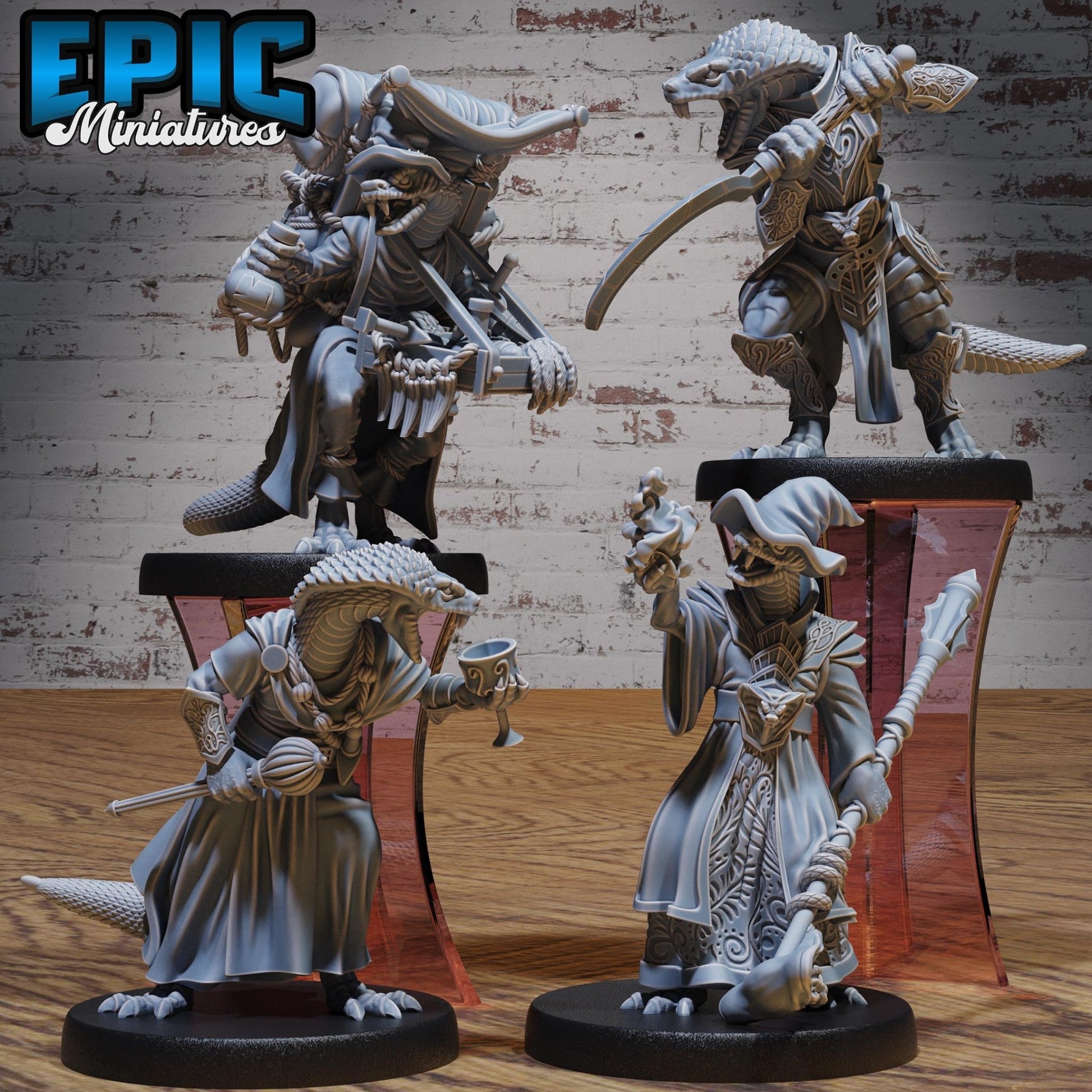Serpent Mage, Rogue, Wizard Miniature - Full Set All Models - 32mm