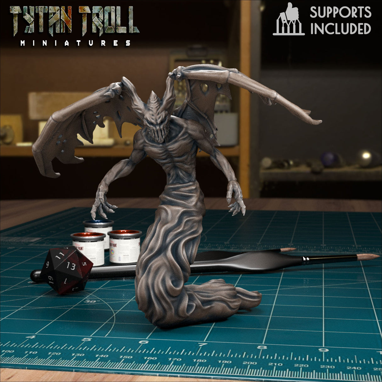 Shadow Demon Miniature | B - Tabletop RPG & D&D miniature. Perfect for wargaming & collectors