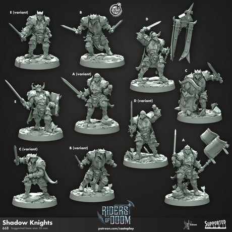 Shadow Knights Miniature | Shadow Knight A - Tabletop RPG & D&D miniature. Perfect for wargaming & collectors