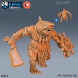 Shark Folk Tribe Miniature | C - Tabletop RPG & D&D miniature. Perfect for wargaming & collectors