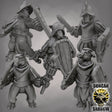 Sheep Folk with Sword and Shields Miniature - Set of 5 - 32mm