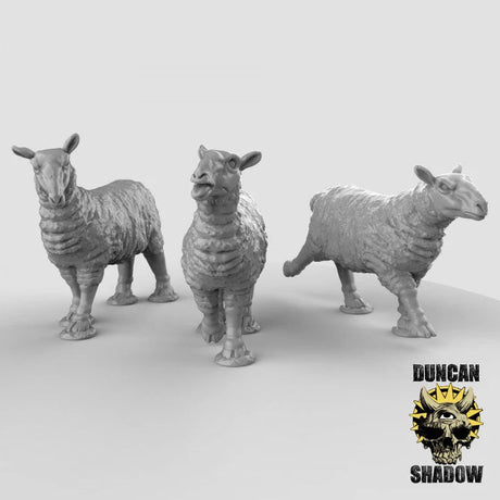 Sheep Miniature | Set of 3 - Tabletop RPG & D&D miniature. Perfect for wargaming & collectors