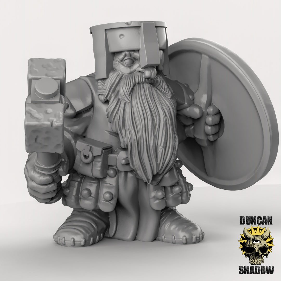 Shield Dwarf Miniature | A - Tabletop RPG & D&D miniature. Perfect for wargaming & collectors