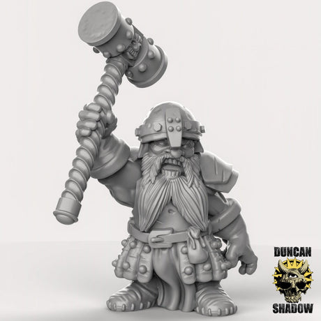 Shield Dwarf Miniature blacksmiths | B - Tabletop RPG & D&D miniature. Perfect for wargaming & collectors