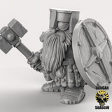 Shield Dwarf Miniature | B - Tabletop RPG & D&D miniature. Perfect for wargaming & collectors