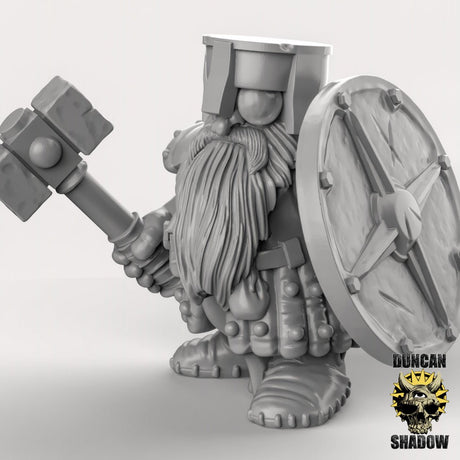 Shield Dwarf Miniature | B - Tabletop RPG & D&D miniature. Perfect for wargaming & collectors