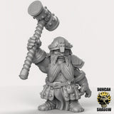 Shield Dwarf Miniature blacksmiths | B - Tabletop RPG & D&D miniature. Perfect for wargaming & collectors