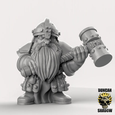 Shield Dwarf Miniature blacksmiths | C - Tabletop RPG & D&D miniature. Perfect for wargaming & collectors