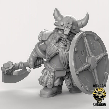 Nordic Shield Dwarf Miniature | C - Tabletop RPG & D&D miniature. Perfect for wargaming & collectors
