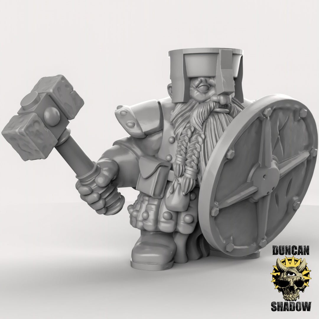 Shield Dwarf Miniature - C - 28mm