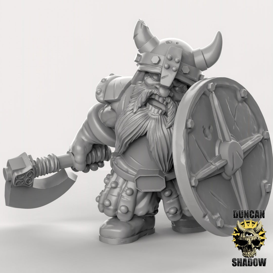 Nordic Shield Dwarf Miniature | C - Tabletop RPG & D&D miniature. Perfect for wargaming & collectors