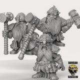 Shield Dwarf Miniature blacksmiths | Set of 3 - Tabletop RPG & D&D miniature. Perfect for wargaming & collectors