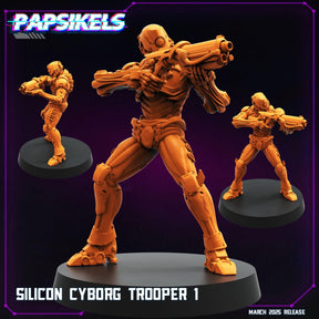 Silicon Cyborg Troopers Miniature | Cyborg Trooper 1 - Tabletop RPG & D&D miniature. Perfect for wargaming & collectors