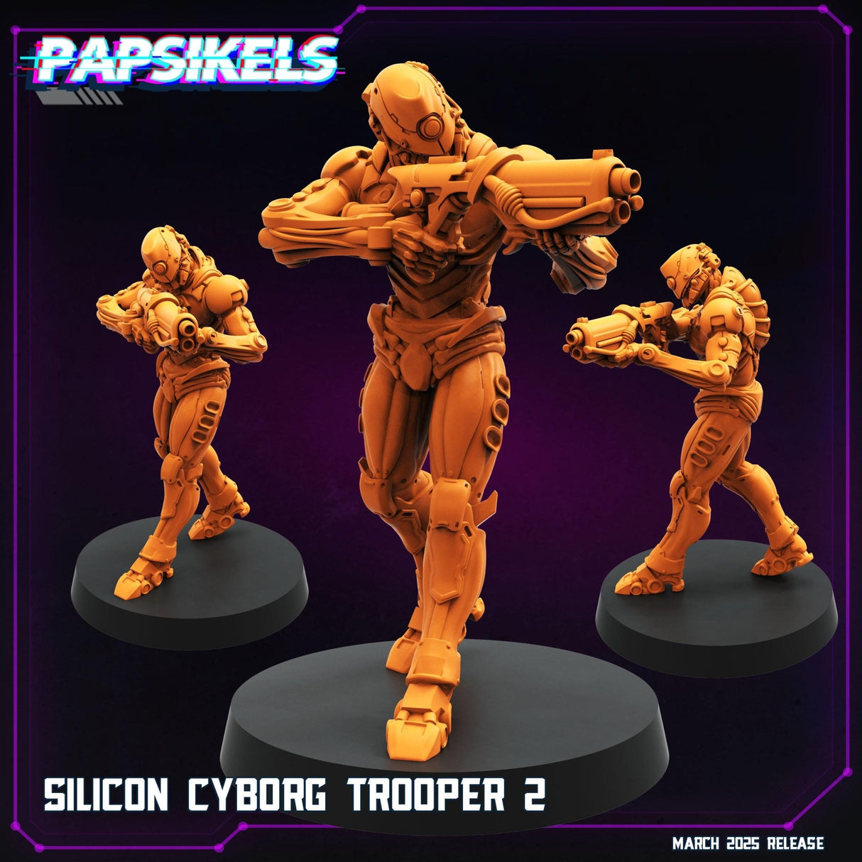 Silicon Cyborg Troopers Miniature | Cyborg Trooper 2 - Tabletop RPG & D&D miniature. Perfect for wargaming & collectors