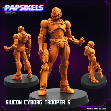 Silicon Cyborg Troopers Miniature | Cyborg Trooper 5 - Tabletop RPG & D&D miniature. Perfect for wargaming & collectors