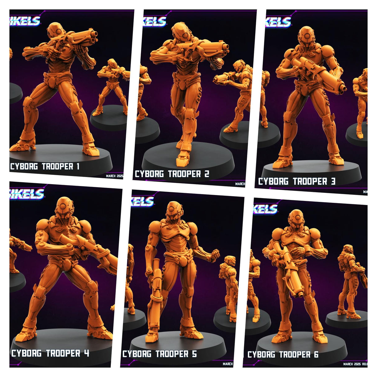 Silicon Cyborg Troopers Miniature | Full Set All Models - Tabletop RPG & D&D miniature. Perfect for wargaming & collectors