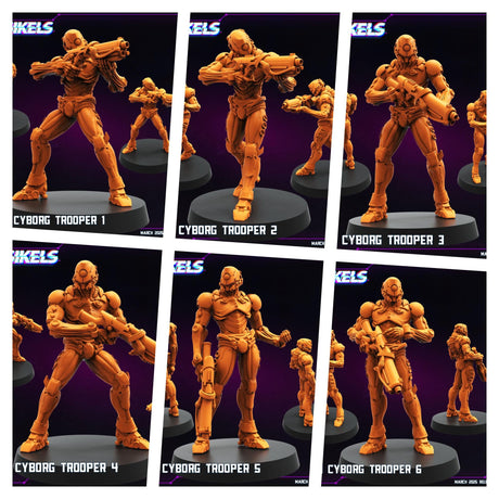 Silicon Cyborg Troopers Miniature | Full Set All Models - Tabletop RPG & D&D miniature. Perfect for wargaming & collectors