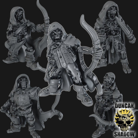 Skeleton Archers Miniature | Set of 5 - Tabletop RPG & D&D miniature. Perfect for wargaming & collectors