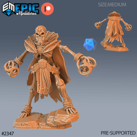 Skeleton Lich Minaiture | A - Tabletop RPG & D&D miniature. Perfect for wargaming & collectors
