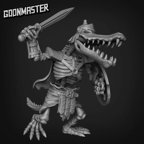 Skeleton Croc Animal Miniature set 2 | B - Tabletop RPG & D&D miniature. Perfect for wargaming & collectors