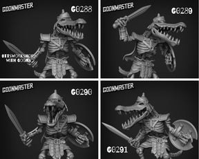 Skeleton Croc Animal Miniature set 2 | set of 4 - Tabletop RPG & D&D miniature. Perfect for wargaming & collectors
