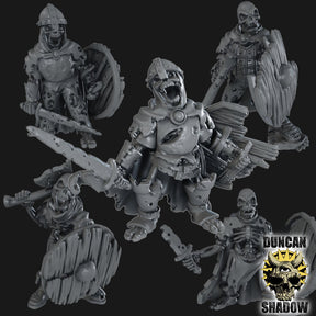 Skeleton Guards Miniature | Set of 5 - Tabletop RPG & D&D miniature. Perfect for wargaming & collectors