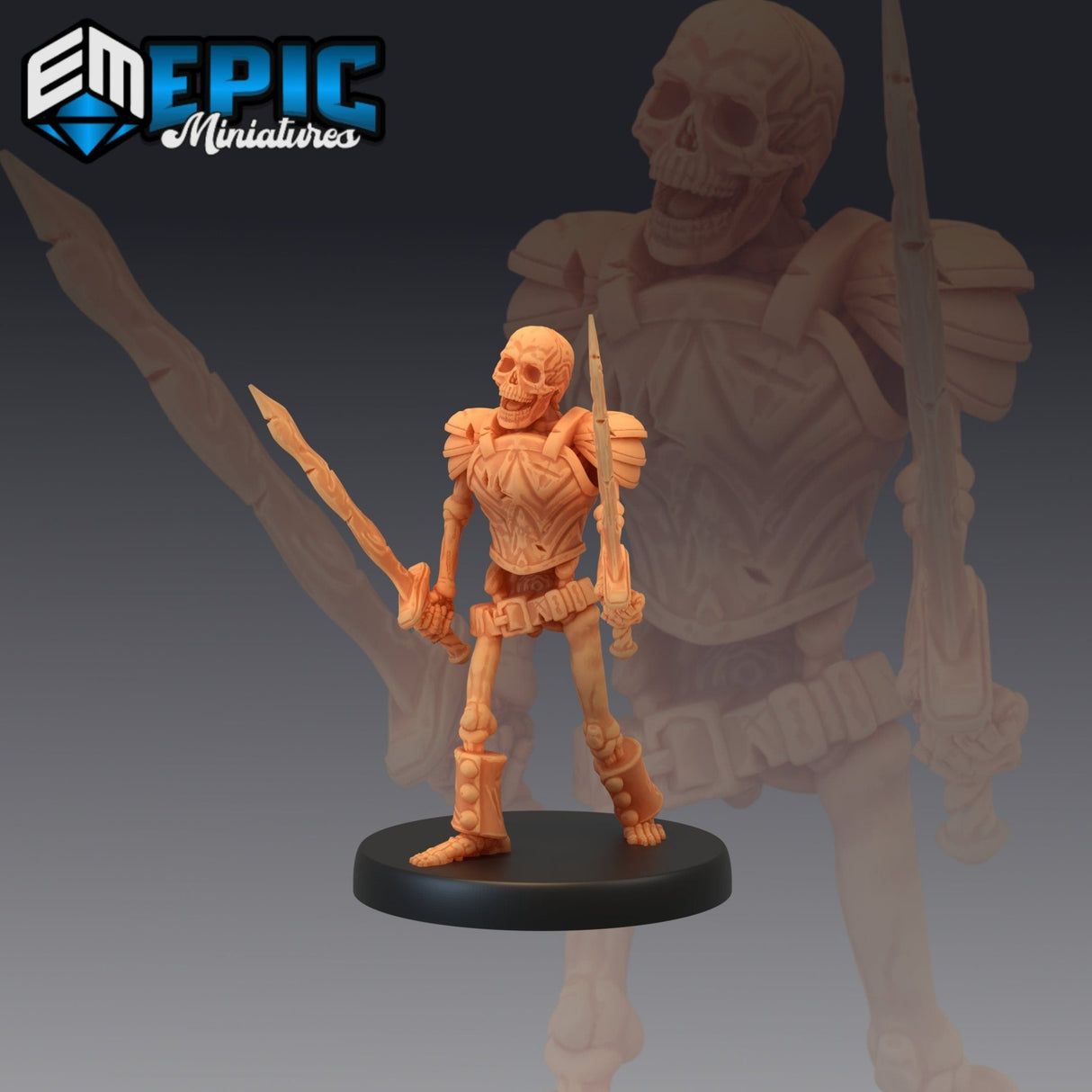 Skeleton Miniature | 4 - Tabletop RPG & D&D miniature. Perfect for wargaming & collectors