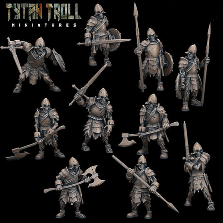 Skeleton Warriors Miniature | Full Set All Models - Tabletop RPG & D&D miniature. Perfect for wargaming & collectors